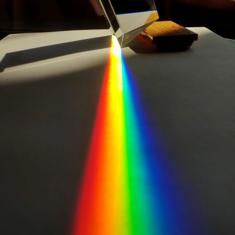 Accesorios de fotografía creativos de cristal, BK7 prisma Triangular, arco iris, 7 colores, 30x30x60mm