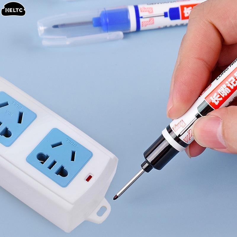 20mm Long Nib Markers Pen Write Smoothly Woodworking Oil Based Deep Hole Woodworking Marker Pen Red/Black/Blue/White Ink Tool