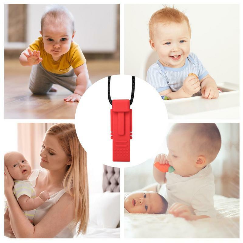 Mordedores de silicone macio e flexível para bebês, Squeaker Teether, brinquedo de alívio para meninos e meninas