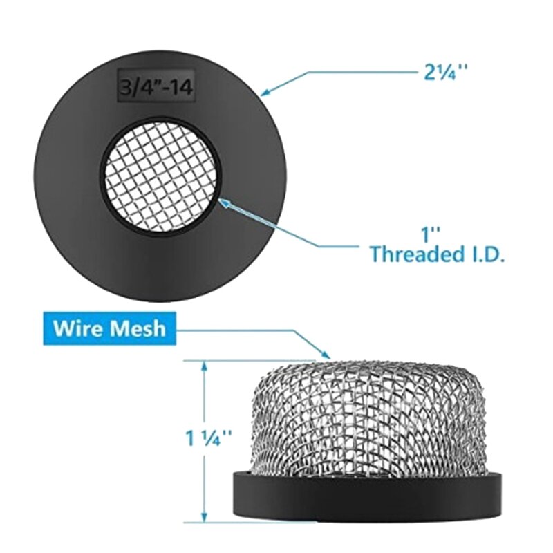 Mesh Aerator Screen Strainer For Livewell Pump, For 3/4 Inch - 14 Female Thread,Enhancing Filtering And Aeration Easy To Use