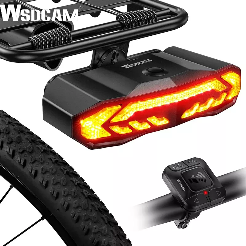 WSDCAM Inteligente Bike Tail Light com Turn Signals Sensor De Freio Remoto Sem Fio Bicicleta Alarme Luz Traseira Bicicleta Luz Traseira