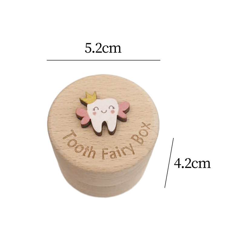 Baby Tooth Keepsake Box Portable Collection Box Wooden Baby Box Tooth Fairy Box Tooth Container Case for Birthday Gift Kids Baby