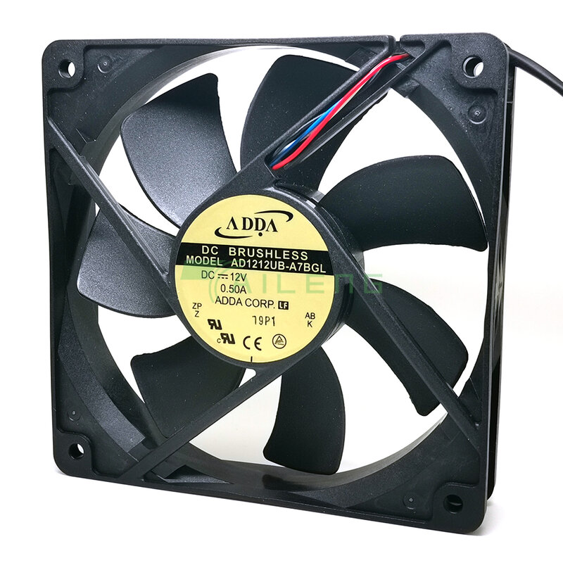 New Cooler Fan for ADDA AD1212UB-A7BGL 0.50A DC 12V 12025 12CM temperature controlled chassis cooling fan 120mm x 120mm x 25mm