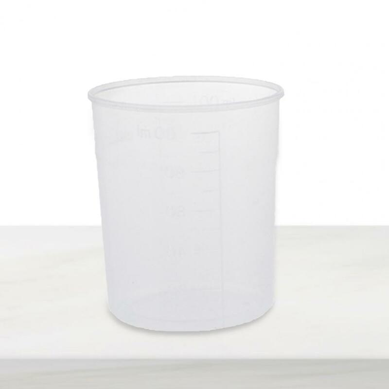 Gelas ukur plastik 100ML, dapat digunakan kembali untuk alat cangkir ukur Lab skala transparan cangkir gelas ukur