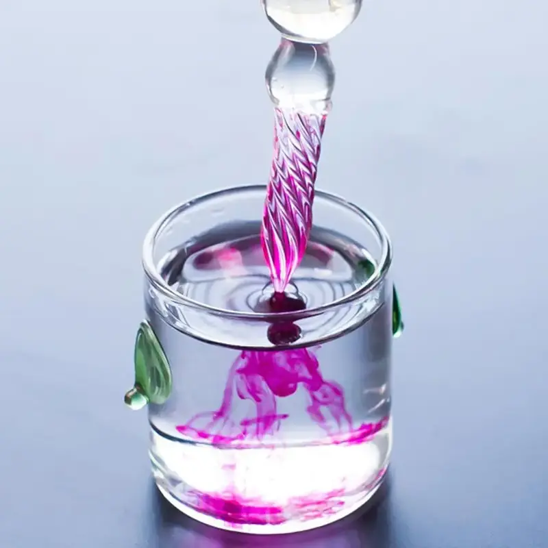 2023 Novo Vidro Drip Fountain Pen Vintage Vidro Mergulhando Caneta Assinatura Enchimento Tinta Fountain Canetas Com Caixa De Presente 1 pcs