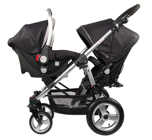 Cochecito de viaje 3 en 1 para bebés gemelos, carrito doble de aleación, ligero, de lujo, con asientos para coche