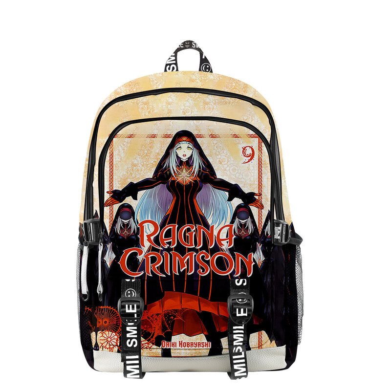 Новинка 2023, темно-красные рюкзаки Ragna с аниме на молнии, школьная сумка, уникальный рюкзак, сумка из ткани Оксфорд