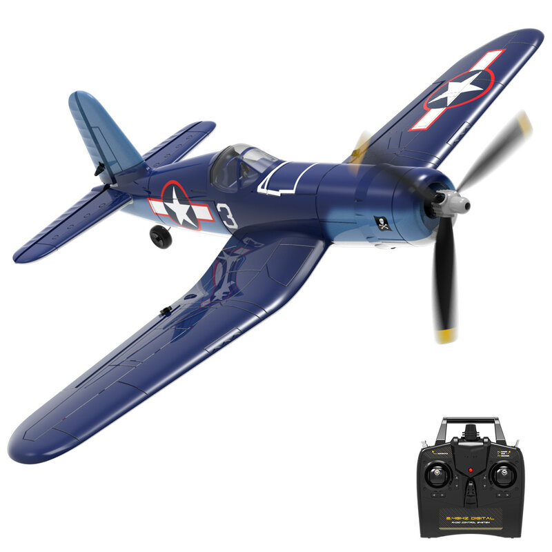 طائرة واربيرد RC مزودة بمثبت Xpilot ، F4U قرصان 4CH RTF ، لعبة هوائية ذات مفتاح واحد ، ثابتة الجناحين ، ألعاب خارجية للأطفال