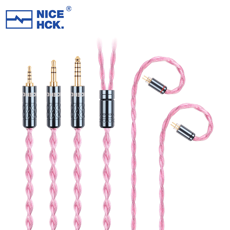 NiceHCK kabel Earbud HIFI Sakura 7N Aloi berlapis perak OCC + kawat OCC 7N 3.5/2.5/4.4mm MMCX/2Pin untuk berkat EA500