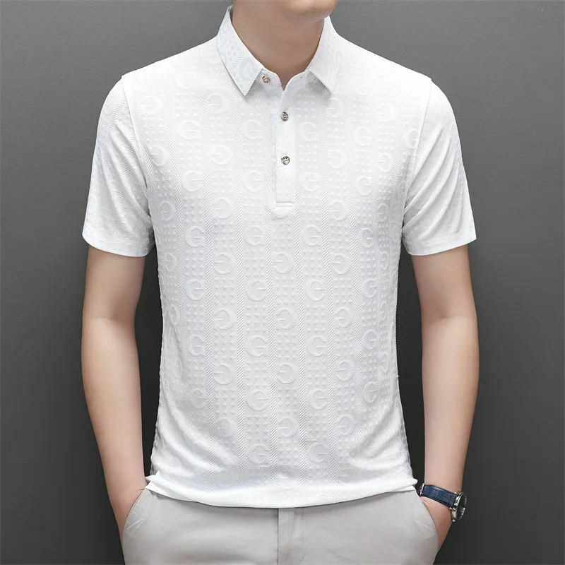 Fashionable and Versatile, Comfortable and Breathable Printed Sleeveless Turtleneck Sweater, Short Sleeved Men's Summer