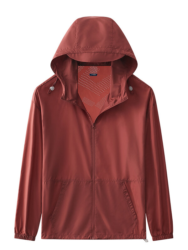 Летние мужские кожаные пальто ultras-светильник, уличная Защита от солнца UPF40 + УФ-защита, Повседневная тонкая куртка с капюшоном, Солнцезащитная однотонная одежда
