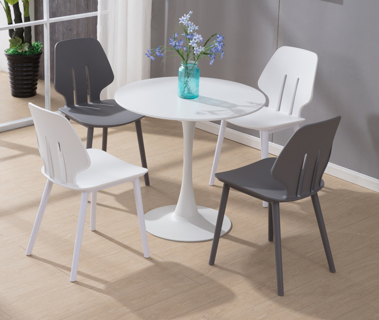 Kursi apartemen kecil mode Modern kursi santai rumah kreatif Nordik sederhana kopi plastik kursi makan belakang