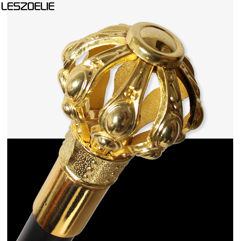 Luxo Gold Crown Handle Walking Stick, Bastões de caminhada elegantes para homens e mulheres, Bastão decorativo de festa elegante