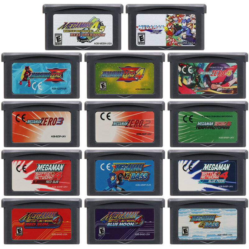 Coleção Mega Man Series Legacy, GBA Cartucho de Jogo, 32 Bit Video Game Console Card, Batalha Rede
