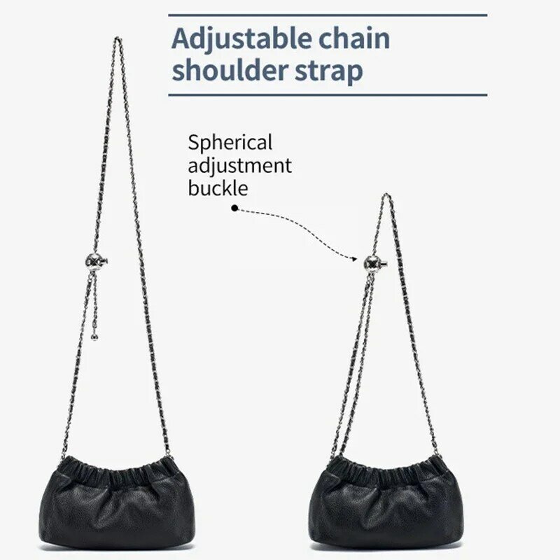 Dumpling Bag Clutch Purse for Women Shoulder Bags Luxury Designer Clouds Underarm Handbag Genuine Leather Ruched Cross Body Bag