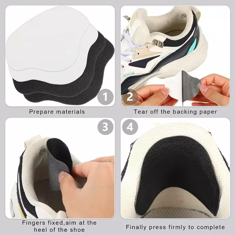 6Pcs Insoles Heel Repair Subsidy Sticky Shoes Hole Cobbler Sticker Back Sneaker Lined with Anti-Wear After Heels Stick Foot Care