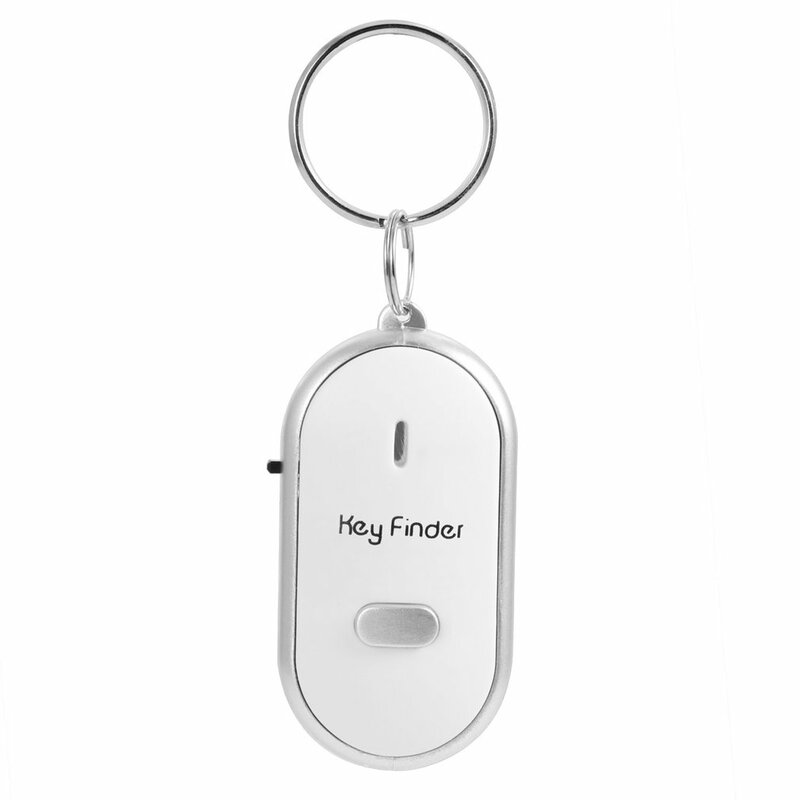 LED Whistle Key Finder lampeggiante Beeping Sound Control Alarm Anti-Lost Keyfinder Locator Tracker con portachiavi