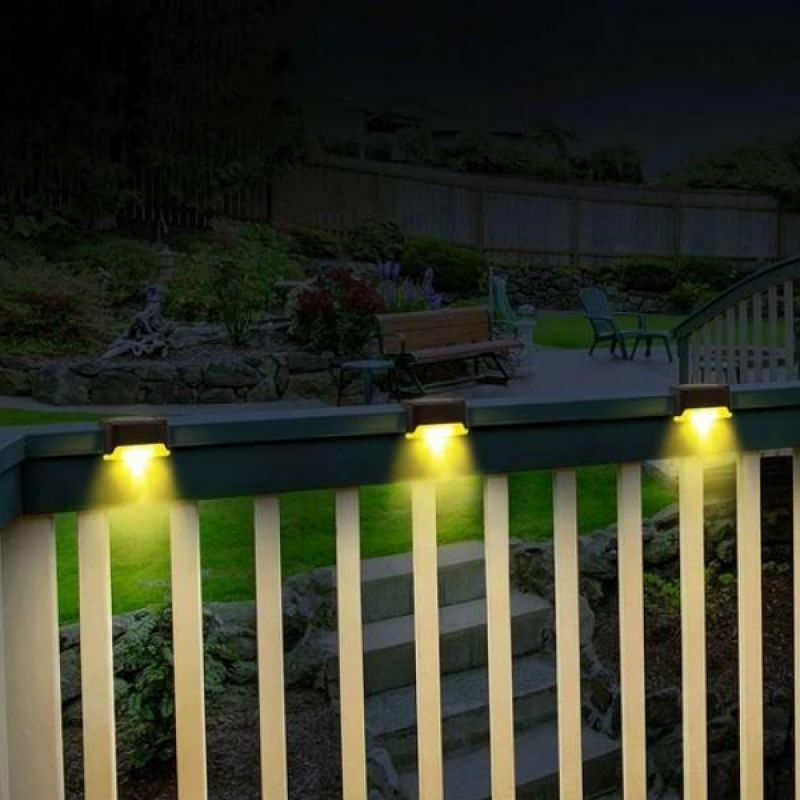 Solar LED Stair Light Outdoor Waterproof Wall Light Garden Landscape Step Deck Lights Balcony Fence Solar Lights