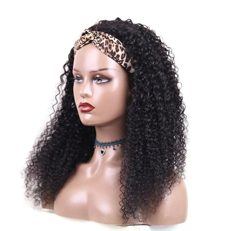 Rambut manusia Headband Wig keriting keriting tanpa lem mesin penuh dibuat rambut palsu Remy orang Brasil untuk wanita ketebalan 180% rambut EMOL