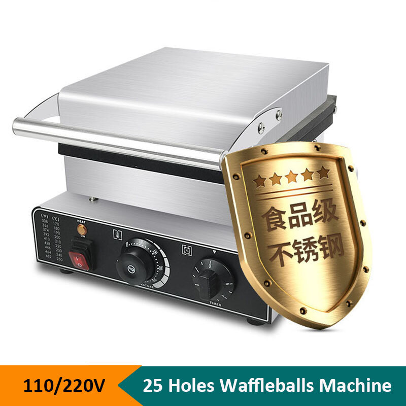 Máquina Elétrica de Fazer Waffles, Máquina de Waffles, Bola Redonda, Eletrodomésticos, 4cm, 2600W