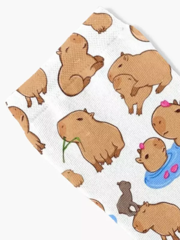 Capybara 패턴 양말, 스포츠 쉬어 양말, 남녀공용