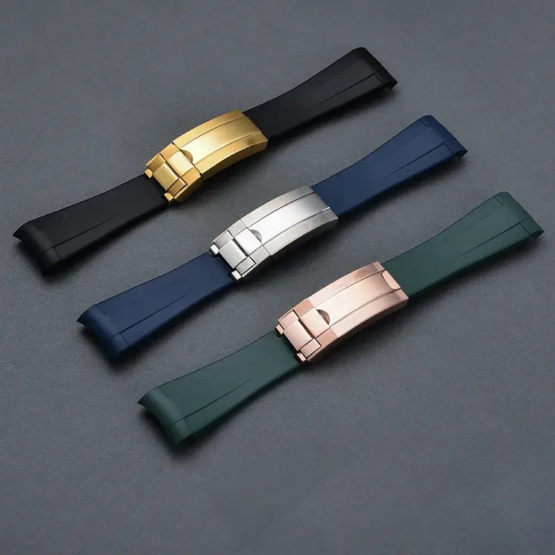 Bracelet en caoutchouc noir Water mesurost pour Rolex, acier inoxydable massif, possède des bracelets de montre en silicone, Submariner Gmt, 20mm, 21mm