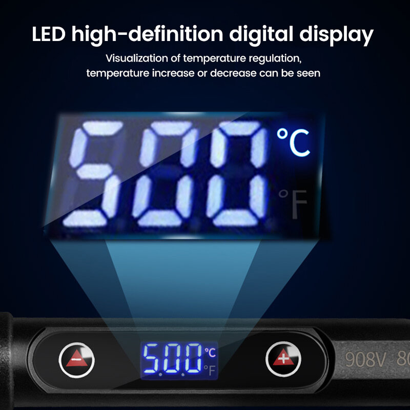 Fer à souder électrique à température réglable 80W 220V / 110V LCD, outils à main de réparation de soudage