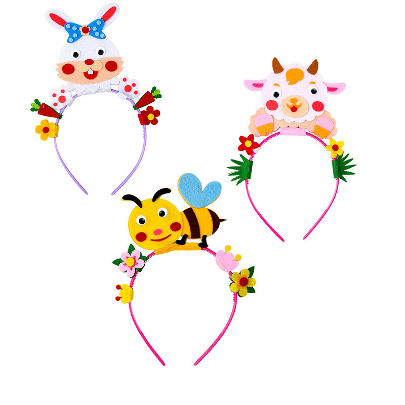 Diadema de Tiara bonita para niños, juguete de dibujos animados de animales, Arte Creativo, artesanía, decoración de rendimiento de fiesta, guardería, juguetes educativos