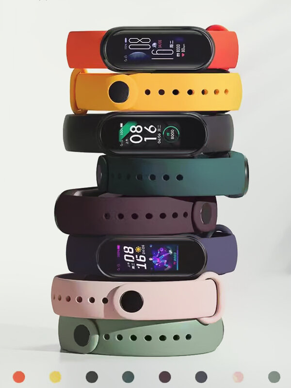 Tali silikon untuk Xiaomi Mi Band 7, tali silikon untuk gelang pergelangan tangan Miband 5 6 NFC pengganti pulsera olahraga correa mi band 7 6 3 4 5 gelang jam