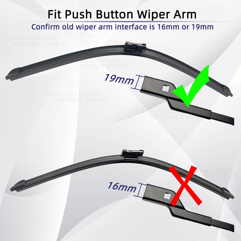 For Fiat 500 312 2007-2017 Car Front Rear Wiper Blades Soft Rubber Windscreen Wipers Auto Windshield 24"+14"+11" 2014 2015 2016