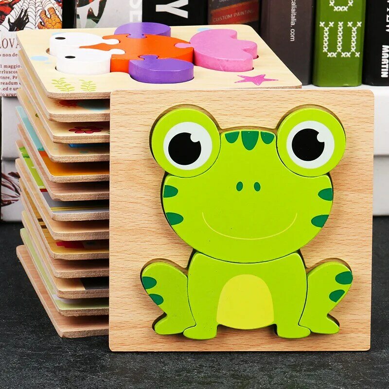 Infant Young Children's Wooden Three-Dimensional Puzzle Toys Early Childhood Educatio Intellectual Development For Boys Girls