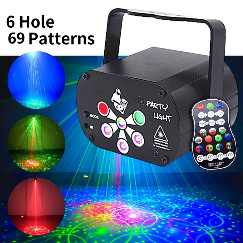 RGB Mini Led DJ Disco Laser Light Projector USB LED UV Sound Party Disco Light pour Mariage Noël Anniversaire Halloween Party dj Home
