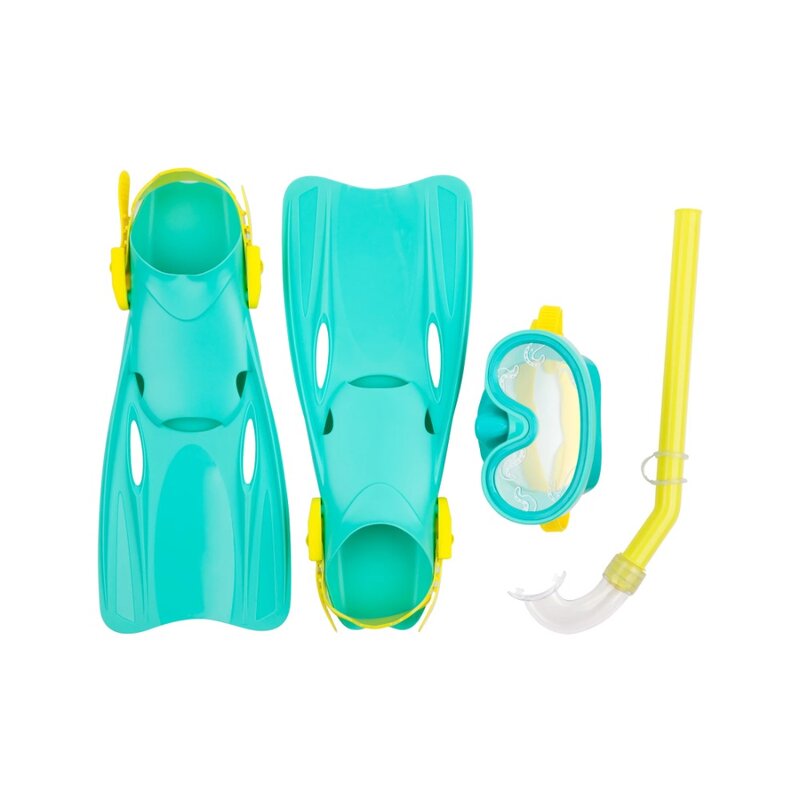 Unisex Swim Snorkeling Set Octopus, Green- Goggles, Snorkel, Flippers & Carry Bag Included