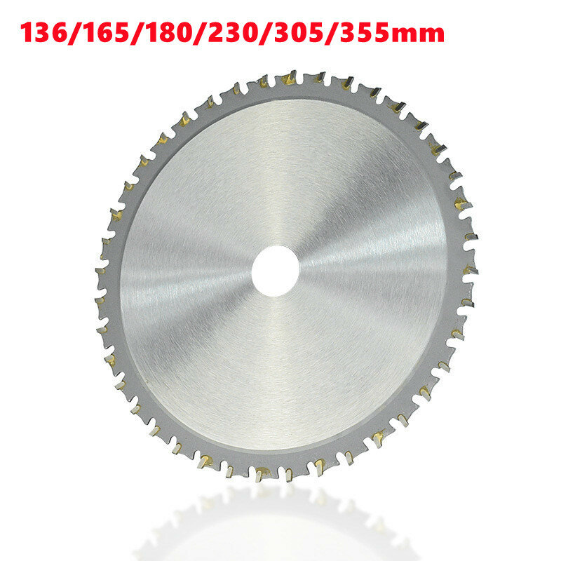 1pc Metal cutting blade disc 136/165/180/230/305/355mm carbide circular saw blade 30T-80T for steel circular metal cutting blade