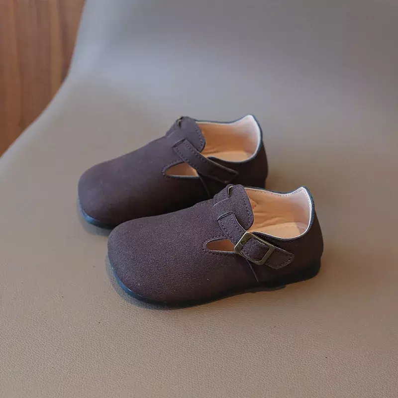 Sepatu kulit anak perempuan, sepatu kasual datar sol lembut mode baru musim semi musim gugur 2024 2024