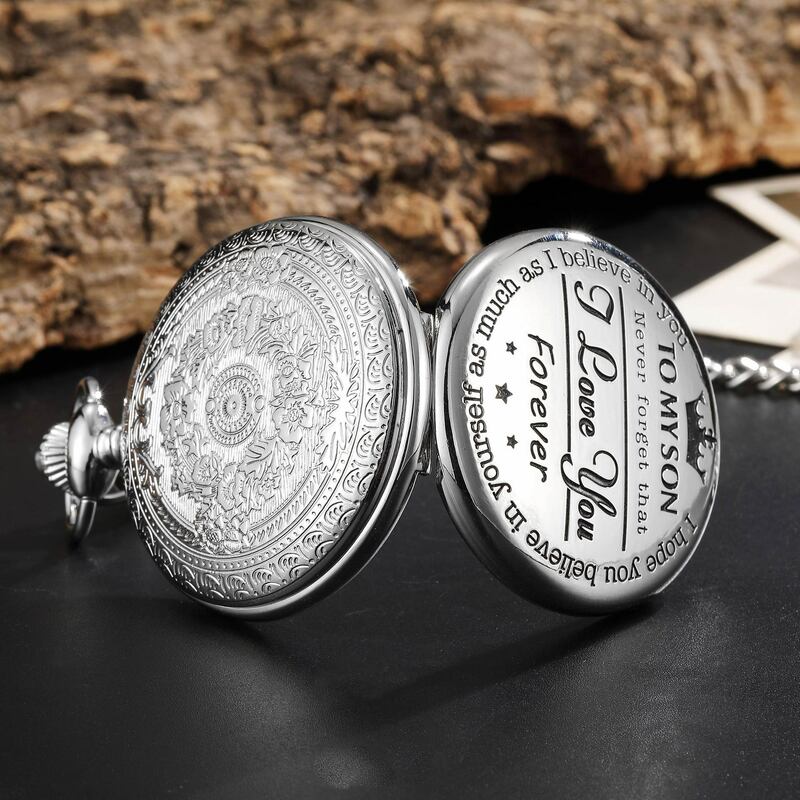 Vintage steampunk vintage numeri romani orologio da tasca al quarzo cassa d'oro catena pendente da uomo e da donna