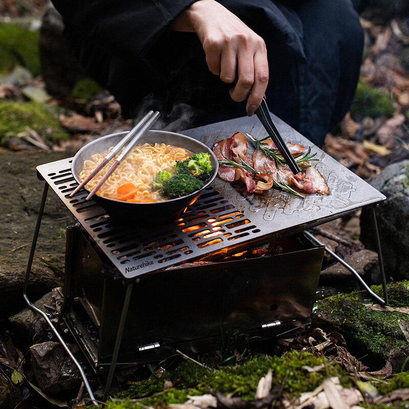 Naturehike Portable Outdoor Titanium Baking Tray Ultralight Barbecue Plate For Camping Hiking Picnic Travel BBQ NH20SK015