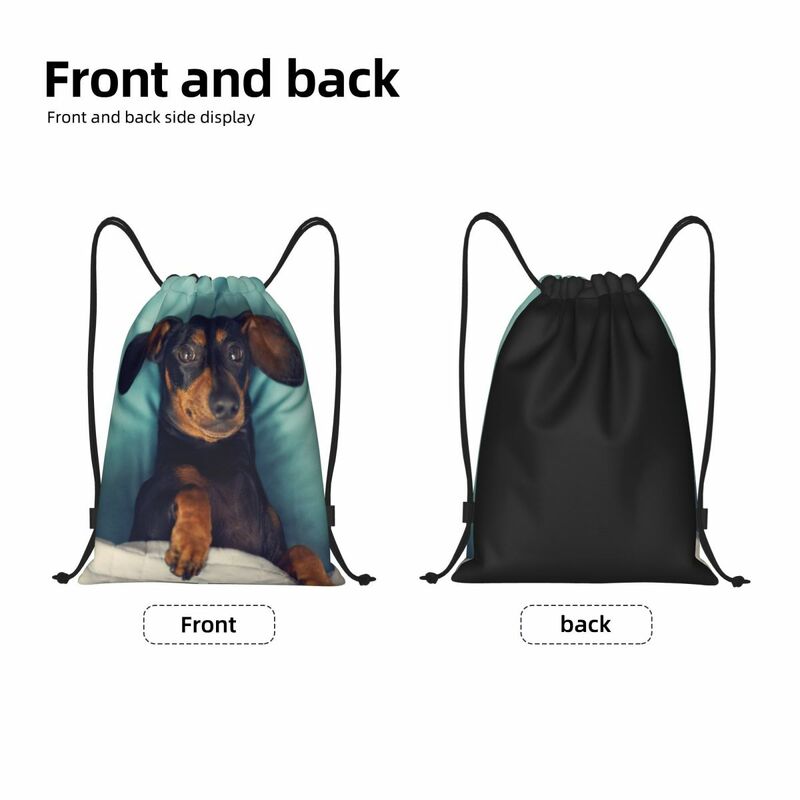Dachshund Drawstring Backpack Bags Men Lightweight Badger Sausage the Wiener Dog Gym Sports Sackpack Sacks for Shopping