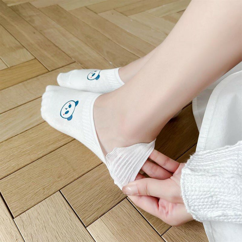 Calcetines tobilleros invisibles con estampado de animales para hombre y mujer, medias cómodas y transpirables, 5 pares, GZ104