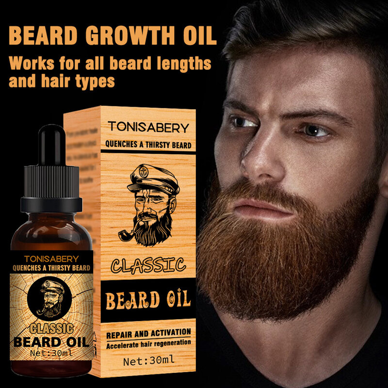 30Ml Liquid ธรรมชาติที่มีประสิทธิภาพ Beard Growth Essential น้ำมัน Enhancer Nutrient น้ำมันสำหรับหนวดเคราผู้ชาย Growth Hair Loss Treatment ผลิตภัณฑ์
