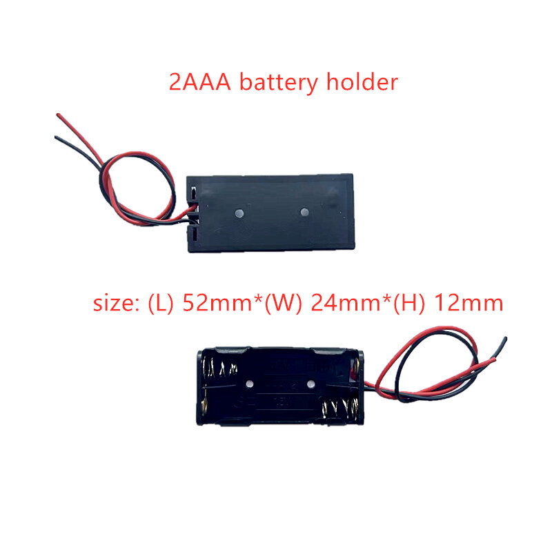 Caja de batería AAA de 5 piezas, 1/2/3/4 ranuras, cables con soporte de batería AAA con 1, 2, 3, 4 ranuras