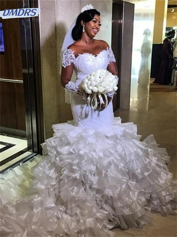 Elegancka suknia ślubna bez rękawów 2024 elegancka suknia ślubna z aplikacjami romantyczna sukienka syrenka do podłogi Vestidos De Novia