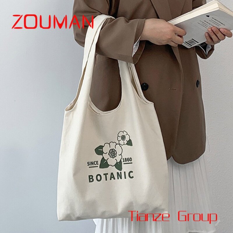 Custom , Fashion Cheap Cotton Canvas Shoulder Tote Bag With Custom Logo Shopping Bag Blank Plain Canvas Bags Handbag