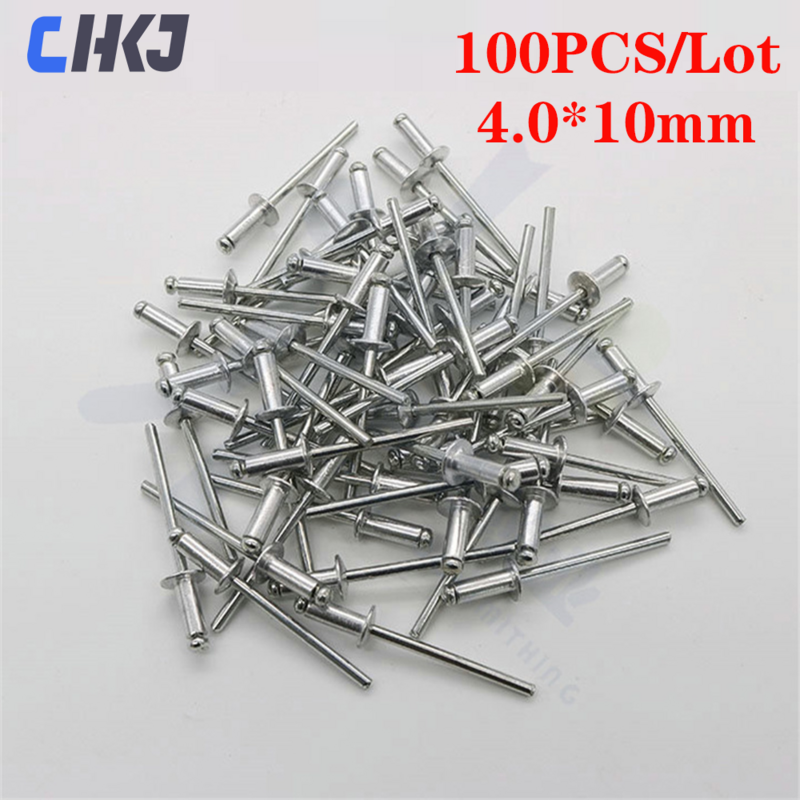 Chkj 100 pçs/lote 4.0*10mm rebites de metal para o padrão nacional kit arma rebite ferramentas elétricas do prego