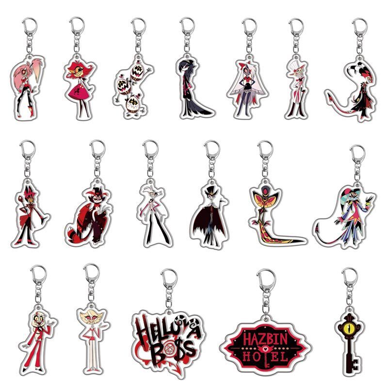 Милый акриловый брелок для ключей из аниме «Hotels» с героями мультфильмов, новинка, брелок для ключей для мальчиков и девочек, модные ювелирные изделия, подвески для рюкзака, подарки