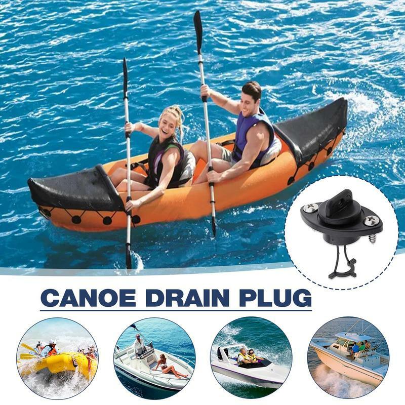 Drain Plug Screw In Portable Black Drain Plug Canoe Accessories Oval Boat Drain Plug Tool Screw Type Drainage Plug For Kayaks
