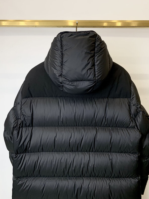 Chaqueta larga de plumón con capucha, abrigo holgado con cremallera, color sólido, cálido y cómodo, novedad de invierno, 2023, 1221