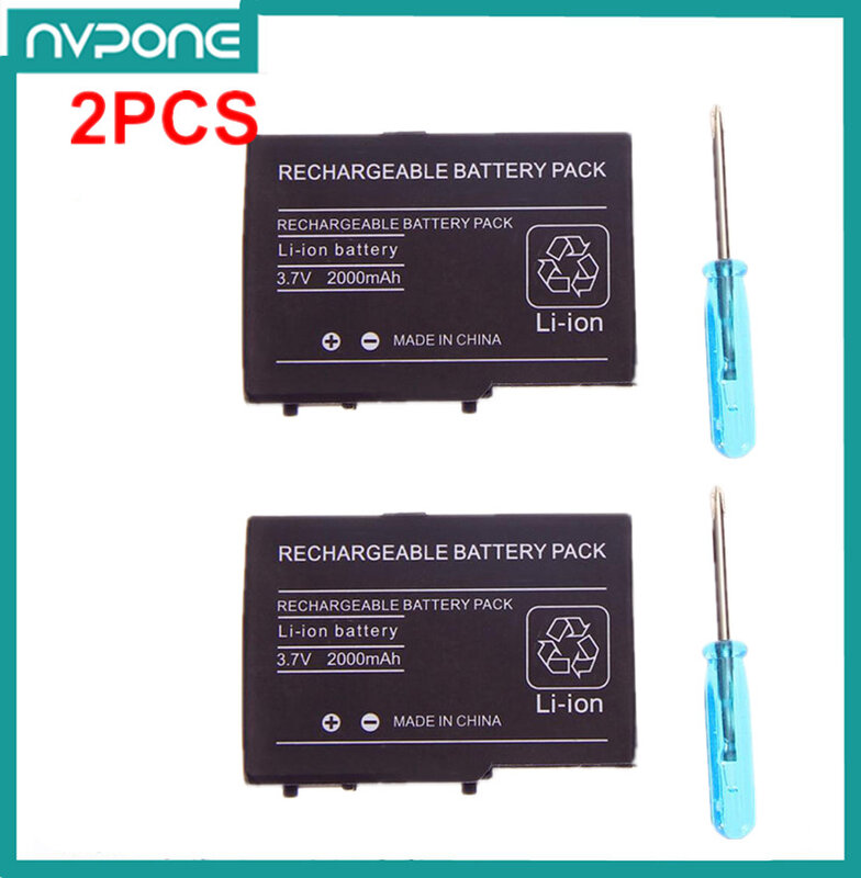 Rechargeable Battery Pack For Nintendo NDS DS Lite Replacement Battery with Screwdriver for NDSL DSL 2000mAh Battery for NDSL