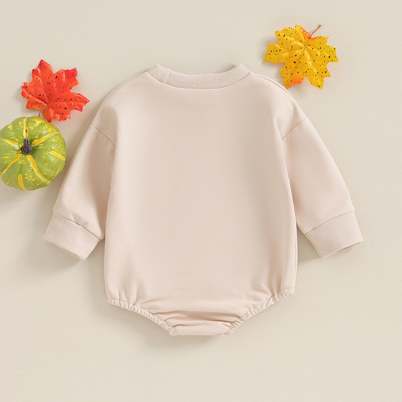 Baby Halloween Sweatshirt Romper Ghost Print Long Sleeve Bodysuit Newborn Clothes