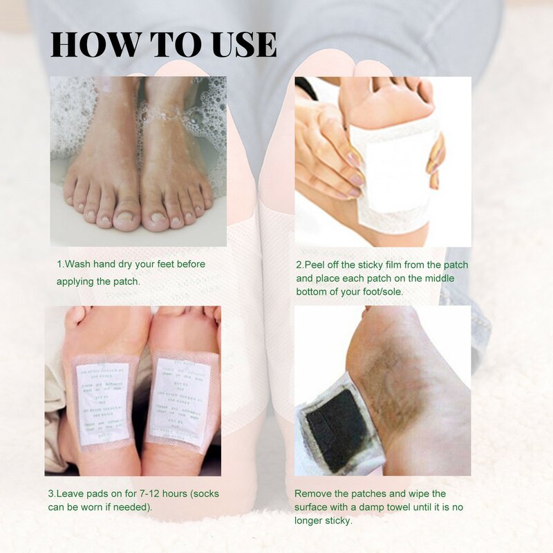20/60/100/Pcs/ชุด Detox Foot Patches Body สารพิษ Feet Care เครื่องมือ Body Cleansing กระชับสัดส่วนปรับปรุง Sleep เท้าสติกเกอร์แพทช์